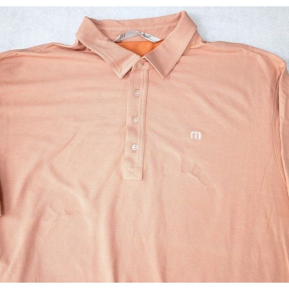 TravisMathew Polo Shirt Men’s Orange Peach Lightweight Stretch Golf Sz XXL